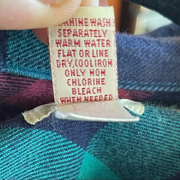 Vintage Merona Sport  Plaid Long Sleeve Women Shirt size M Y2K Green Blue Pink - Picture 9 of 12